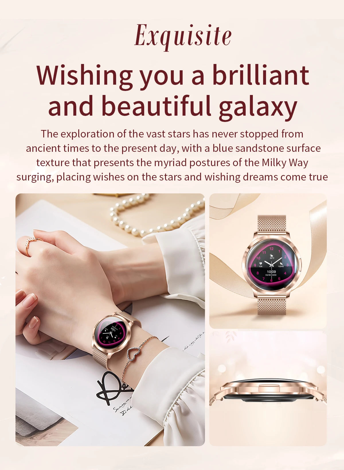 Đồng Hồ Thông Minh Nữ 2025 Màn AMOLED Chống Nước IP68