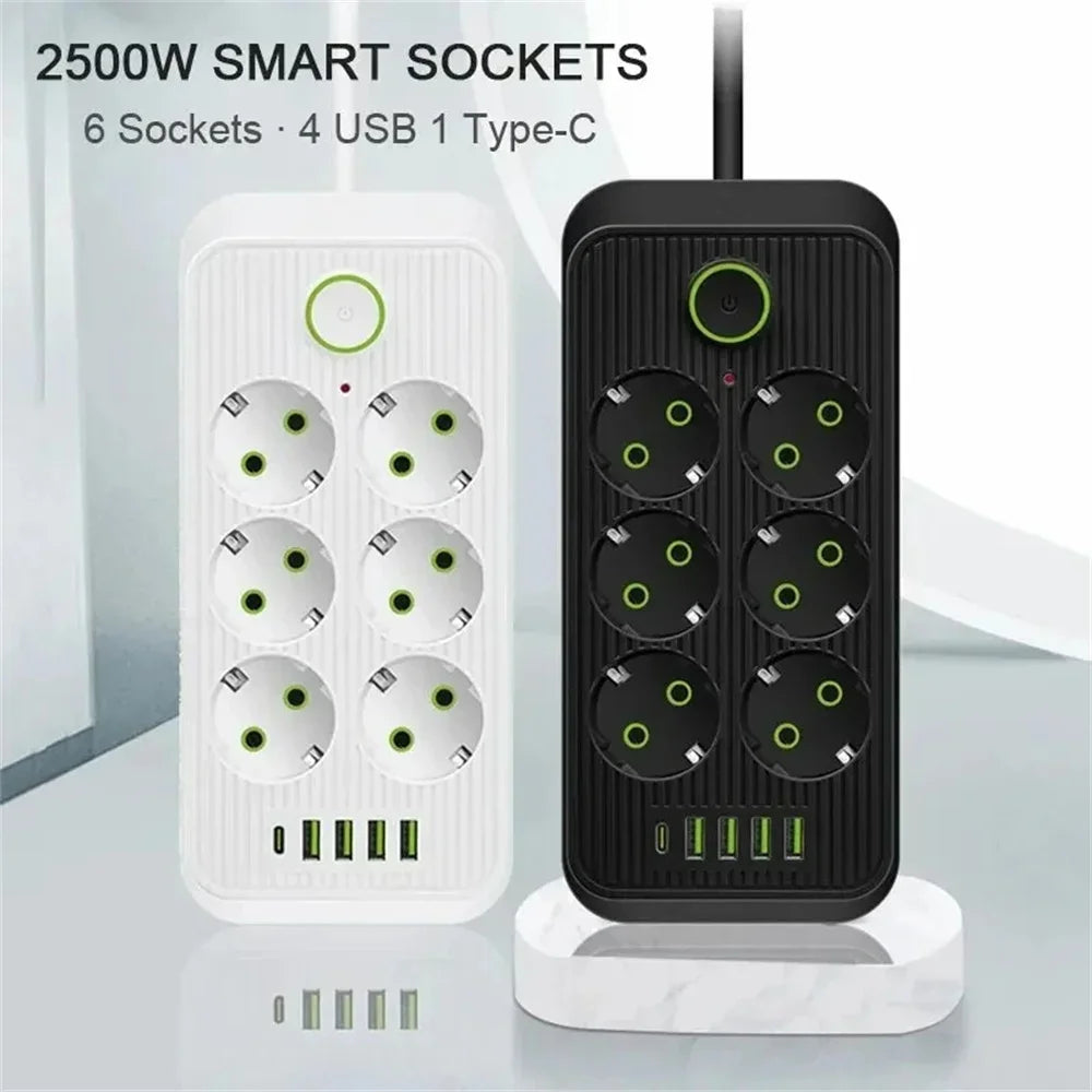 Ổ Cắm Điện Đa Năng 4 USB, 1 Type C, 2M, Chống Sét - Daisan Mart
