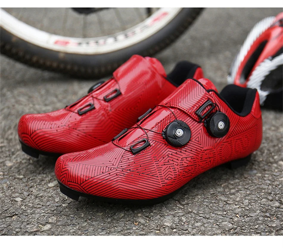 Giày Đạp Xe Nam Siêu Nhẹ Khóa Đôi Phát Sáng MTB