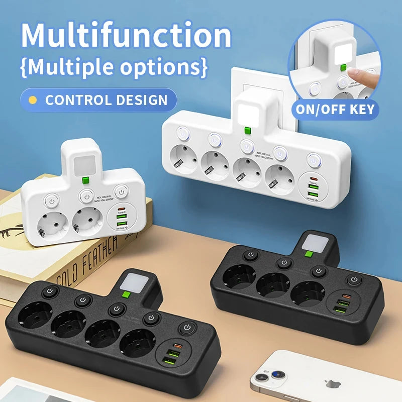 Ổ Cắm Điện Đa Năng EU Có/Không USB Type-C, Văn Phòng - Daisan Mart