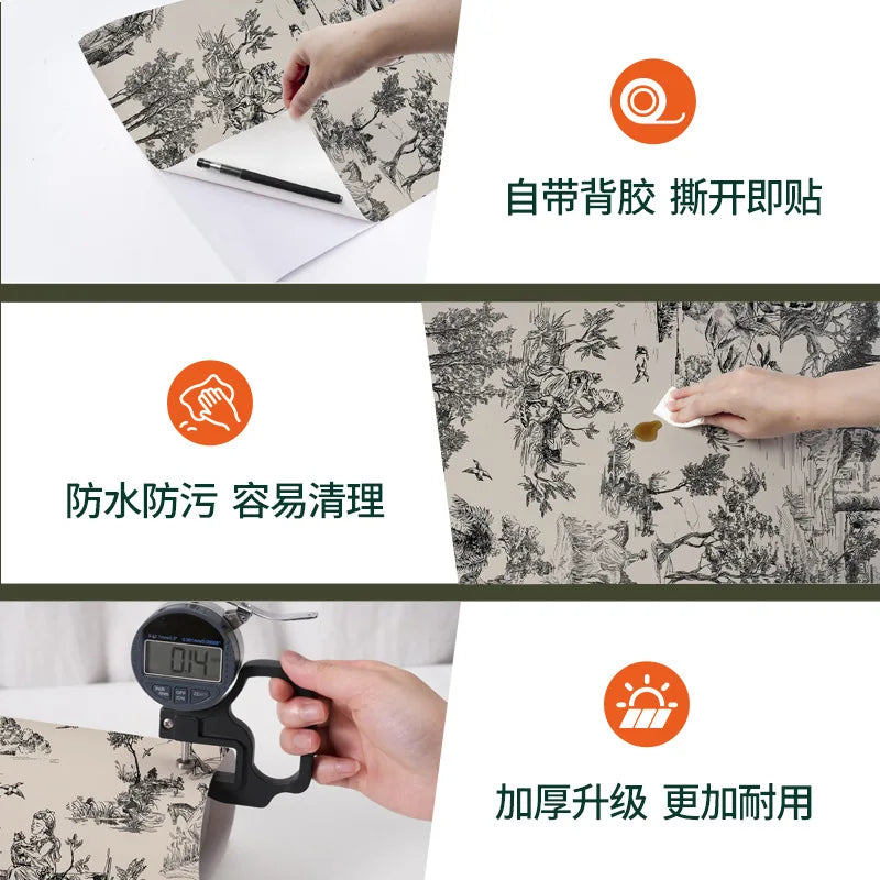 Retro Thick Vintage Wall Panels Black White Gray