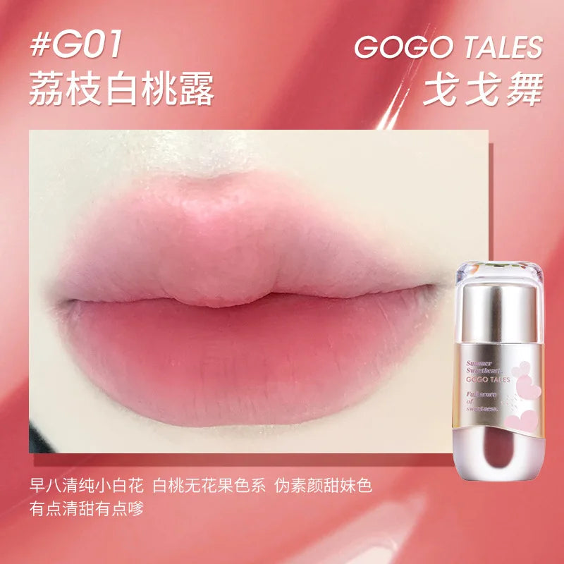 New GoGoTales Chubby Ding Water Mist Non-sticky Lip Gloss Matte Lip Glaze Watery Velvet Cheap Korean Lipsticks Cosmetics Makeups