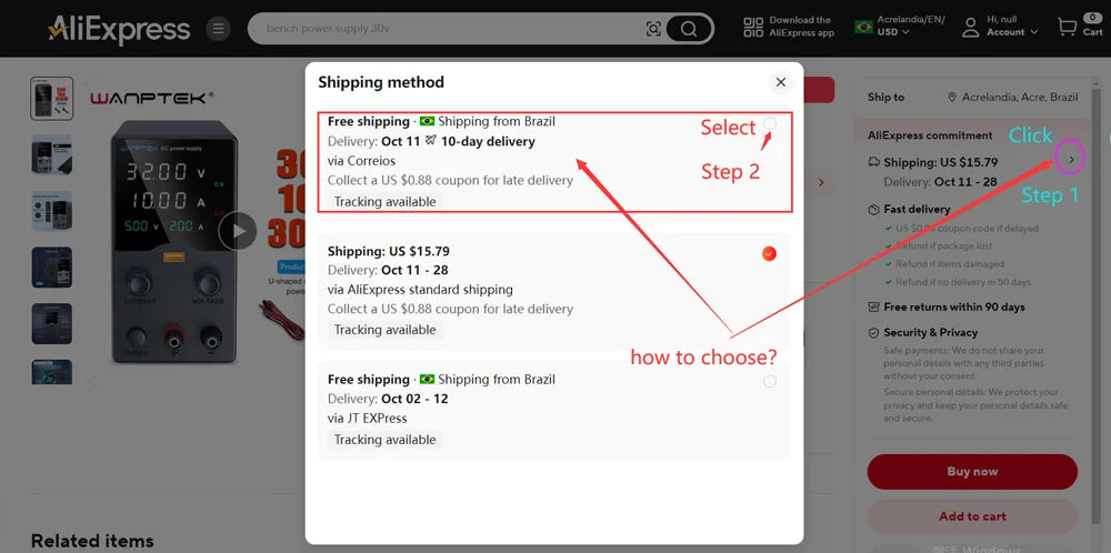 Wanptek DC Power Supply 30V 10A 5A Variable Bench Power Supply Adjustable Lab Power Supply 60V 5A 120V 3A Voltage Regulator