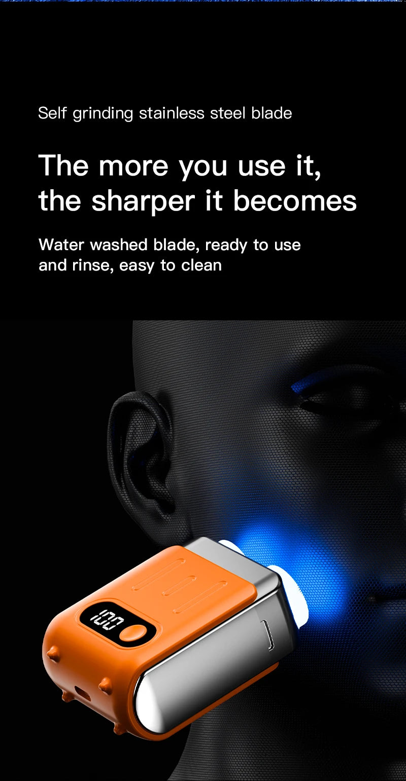 Mini Electric Smart Shaver Dual Blade Household Car Shaver Digital Display Rechargeable Shaver Powerful Beard Trimmer Tool
