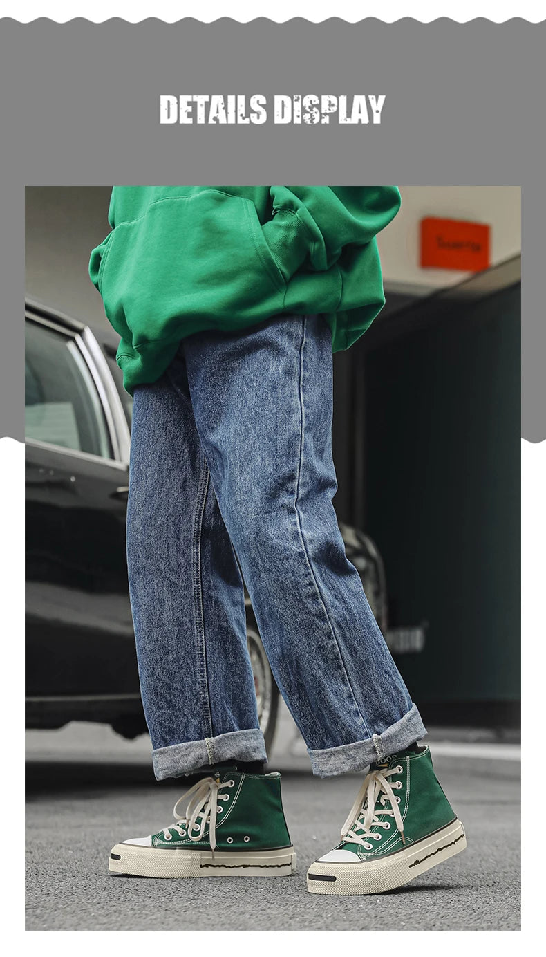 Giày Sneaker Nam Cổ Cao Phong Cách Đường Phố Xanh