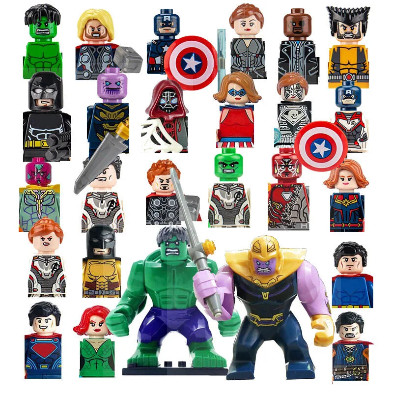 Set of 42 DIY Assembled Marvel Superhero Models