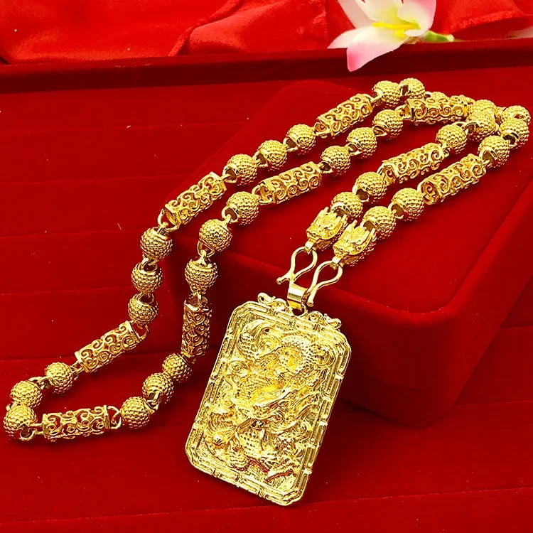Luxurious 24K Gold Guanyin Men's Necklace