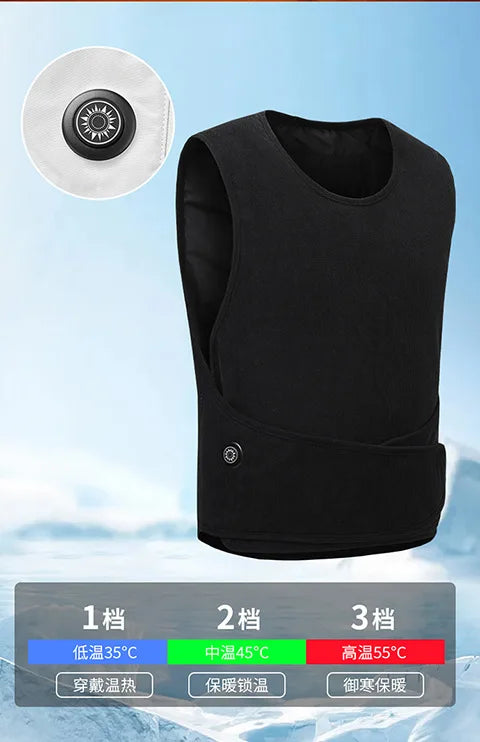 Áo Ghi Lê Sưởi Ấm 11 Vùng, Sạc USB Cho Nam Nữ