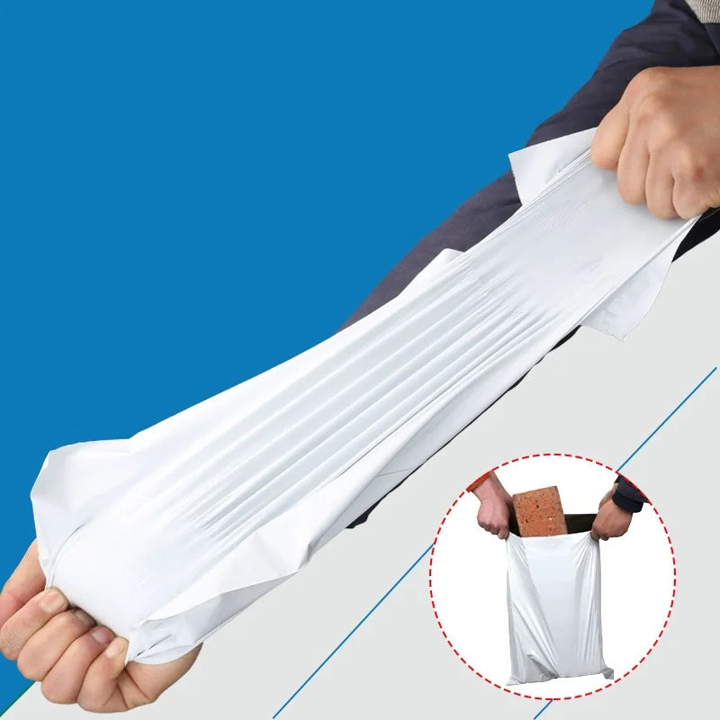 50Pcs Shipping Envelope Bags Plastic Express Envelope Storage Bags Gray White Color Mailing Bags Self Adhesive Seal Courier Bag