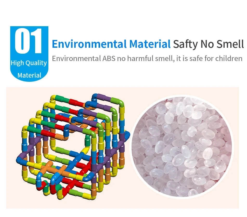 DIY Water Building Blocks Toy Educational Pipe Sensory STEM Kit Constructions Creativity Tube Blocks Pop Building Block Kids Toy