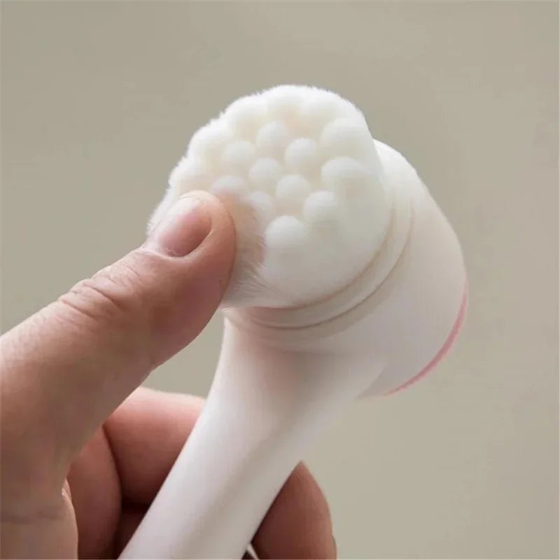 Double-sided soft exfoliating 3D silicone facial brush