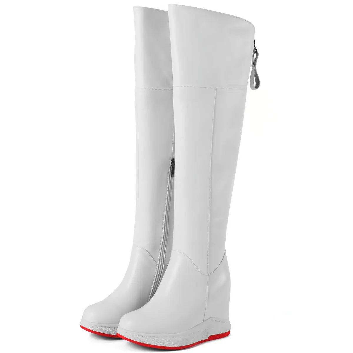 Genuine Leather High-Top Women's Shoes Large Size 44-46 Stylish