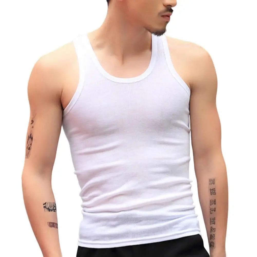Men's Sleeveless Gym Sports Bodycon Tank Top
