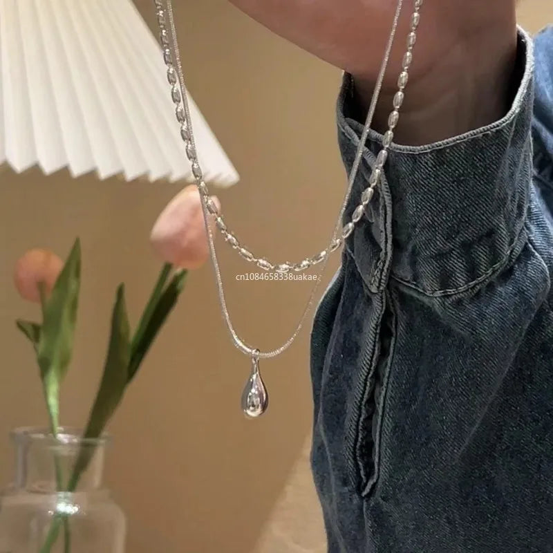 2025 Silver Couple Necklace - Elegant Pendant For Women