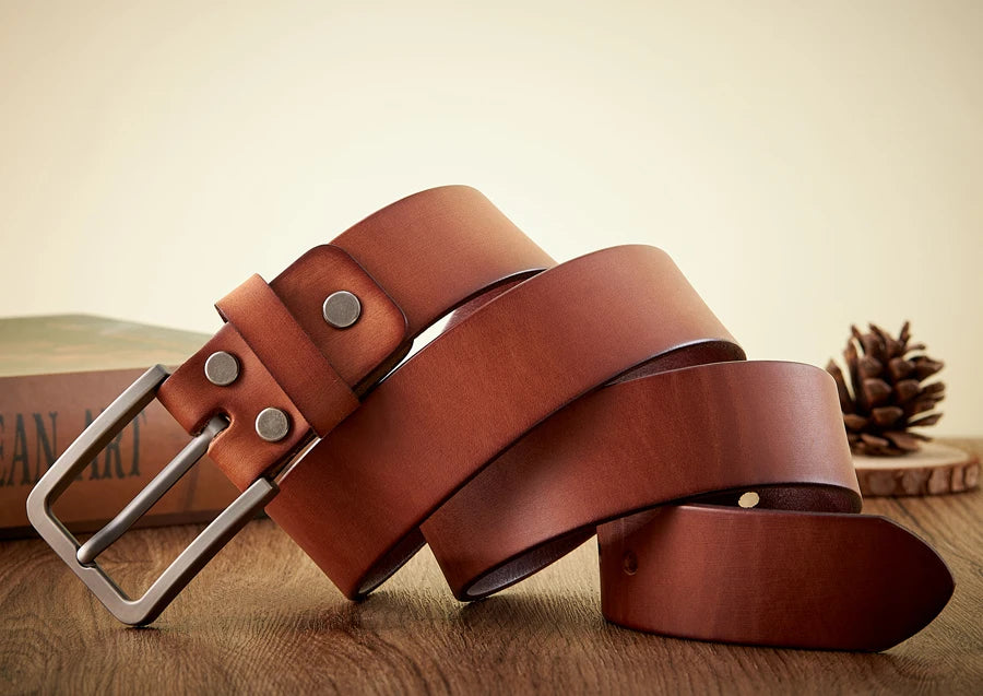 High Quality Men's Cowhide Belt 3.8CM - Jeans Style