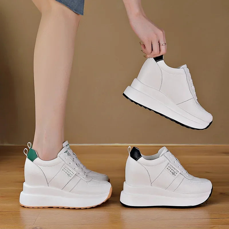 Women's Fashion Genuine Leather Sandals Increase Height 9cm DX142