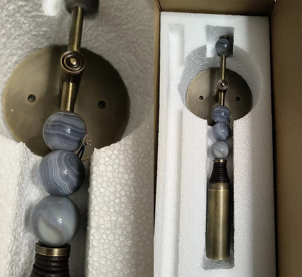 Luxury Marble Bronze Classic LED Wall Lamp