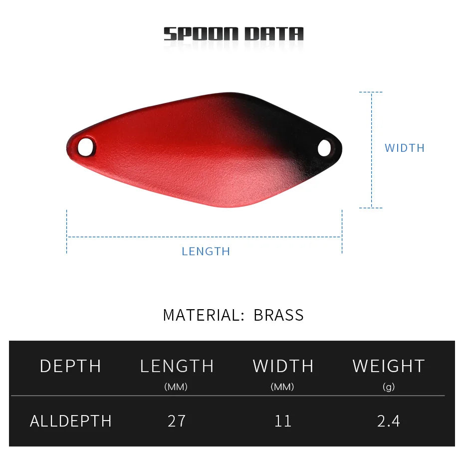 Mồi Câu ALLBLUE 2.4g Kim Loại Màu Sắc Cho Cá Hồi