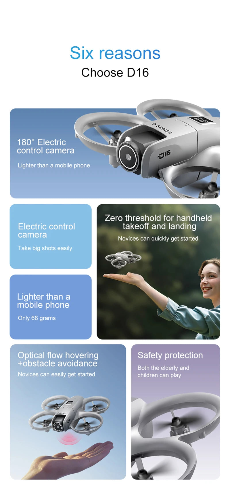 FlyCam Xiaomi D16 8K - Mini Drone Avoiding Obstacles