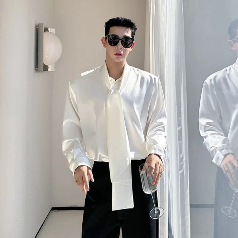 Korean Men's Street Long Sleeve Shirt 2024