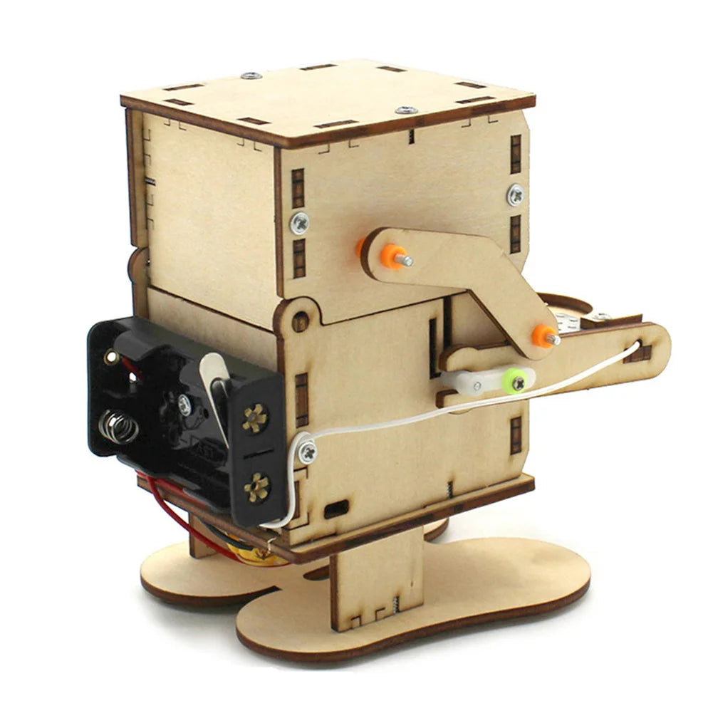 Robot Eating Coin Wood DIY Model Teaching Learning Stem Project for Kid Science Education Experiment Education Toy Assemble Kit - Daisan Mart
