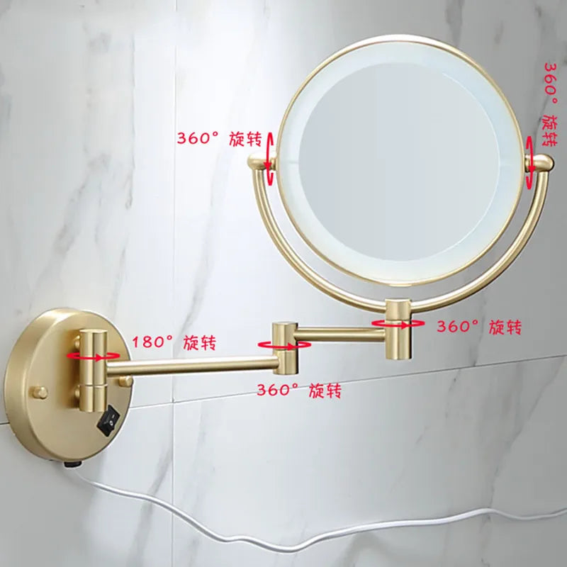High-end Gold-Plated LED Folding Makeup Mirror