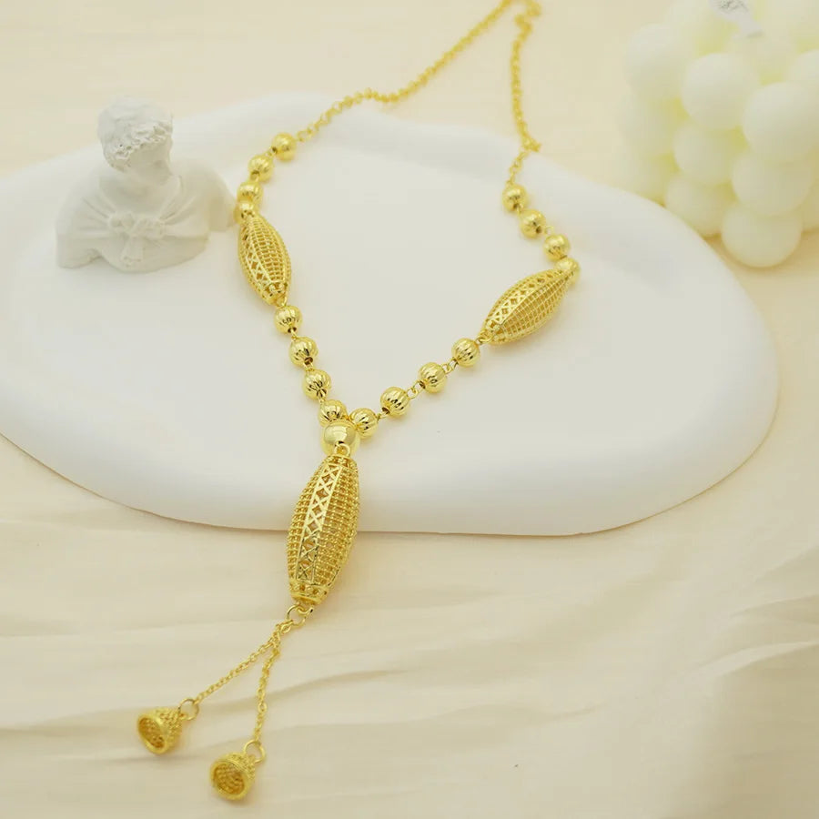 24K Gold Jewelry Set with Dubai Twisted Stones
