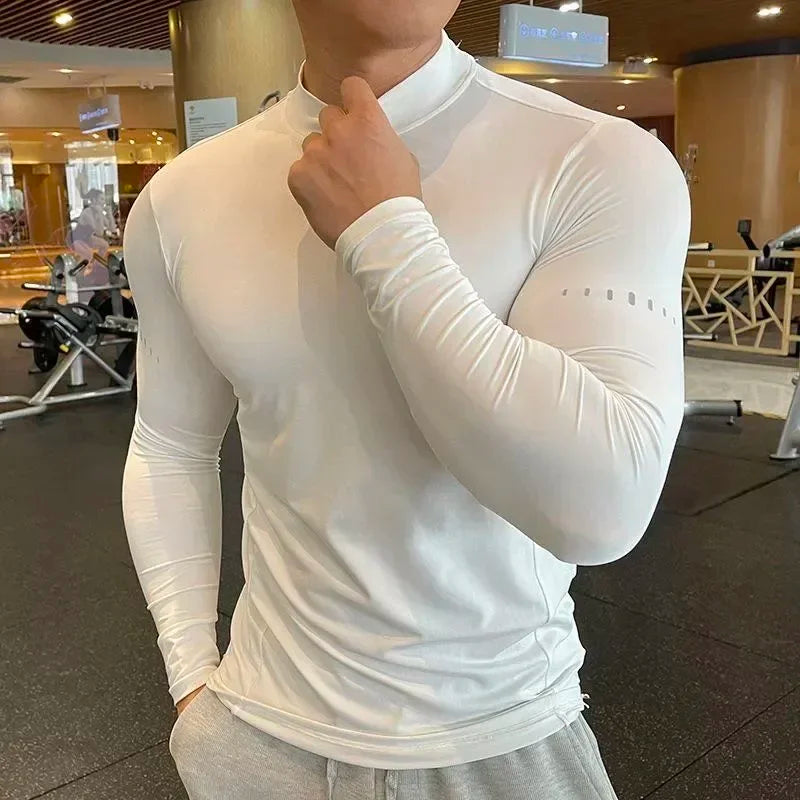 Men's Gym Long Sleeve T-Shirt, Stretchy, Quick Dry, Cool