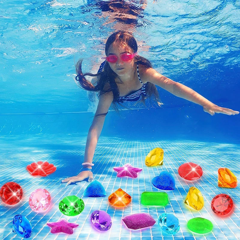 Simulated Goldfish/Gemstone Plastic Summer Pool Decoration Fishing Accessory Diving Prop Entertainment Water Play Equipment TMZ