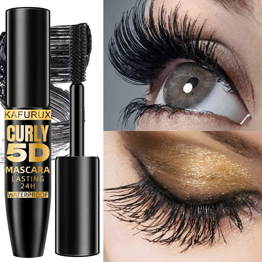 5D Waterproof Long Lash Mascara, Thick Luxurious Black Silk Fiber