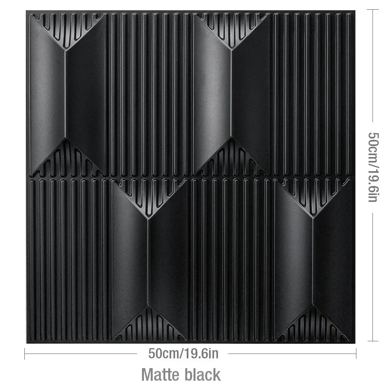 3D wall panel with glossy gold wood grain, waterproof, 50cm