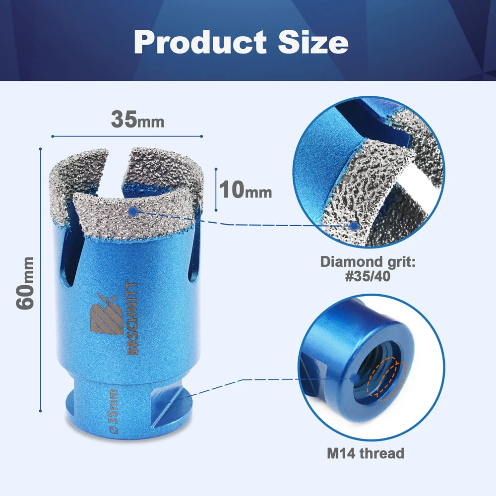 Mũi Khoan Kim Cương Đa Năng Cắt Gạch Đá M14 20-125mm - Daisan Mart