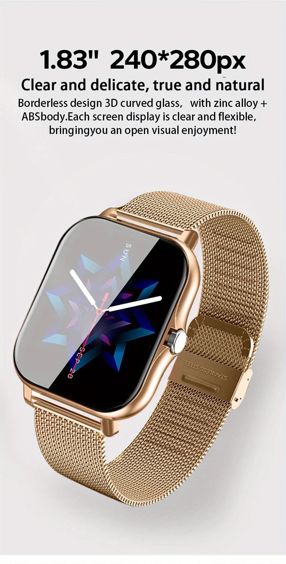 Exclusive 1PC Smart Watch Featuring Wireless Calling, Digital Display, Electronic Movement, Silicone and Stainless Steel Band