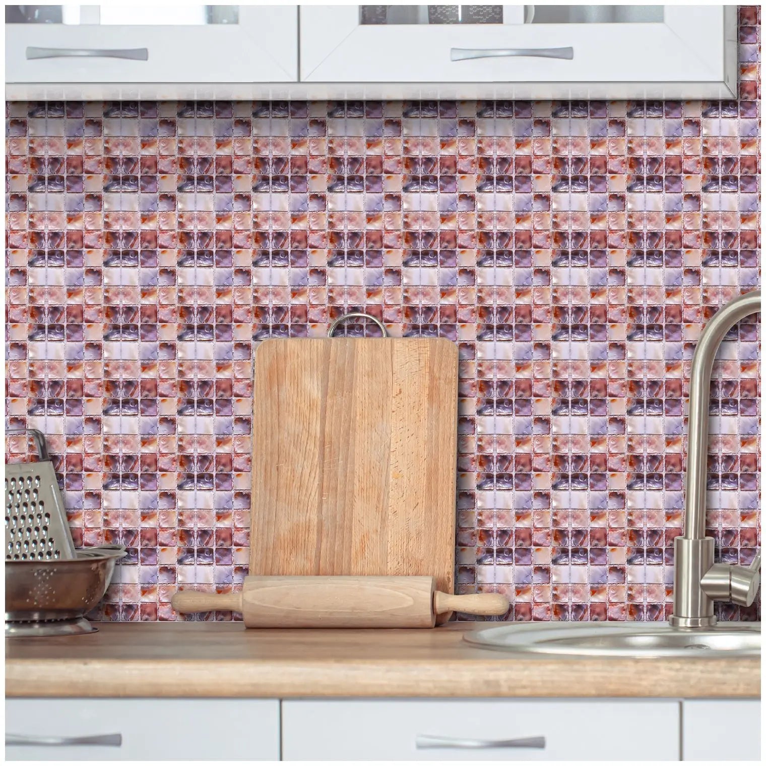 10 Waterproof Marble Mosaic Tile Stickers