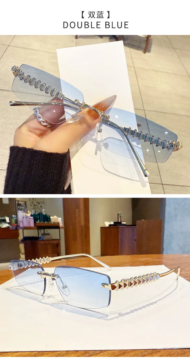 Kính Râm Thời Trang Không Viền 2025 Cho Nữ