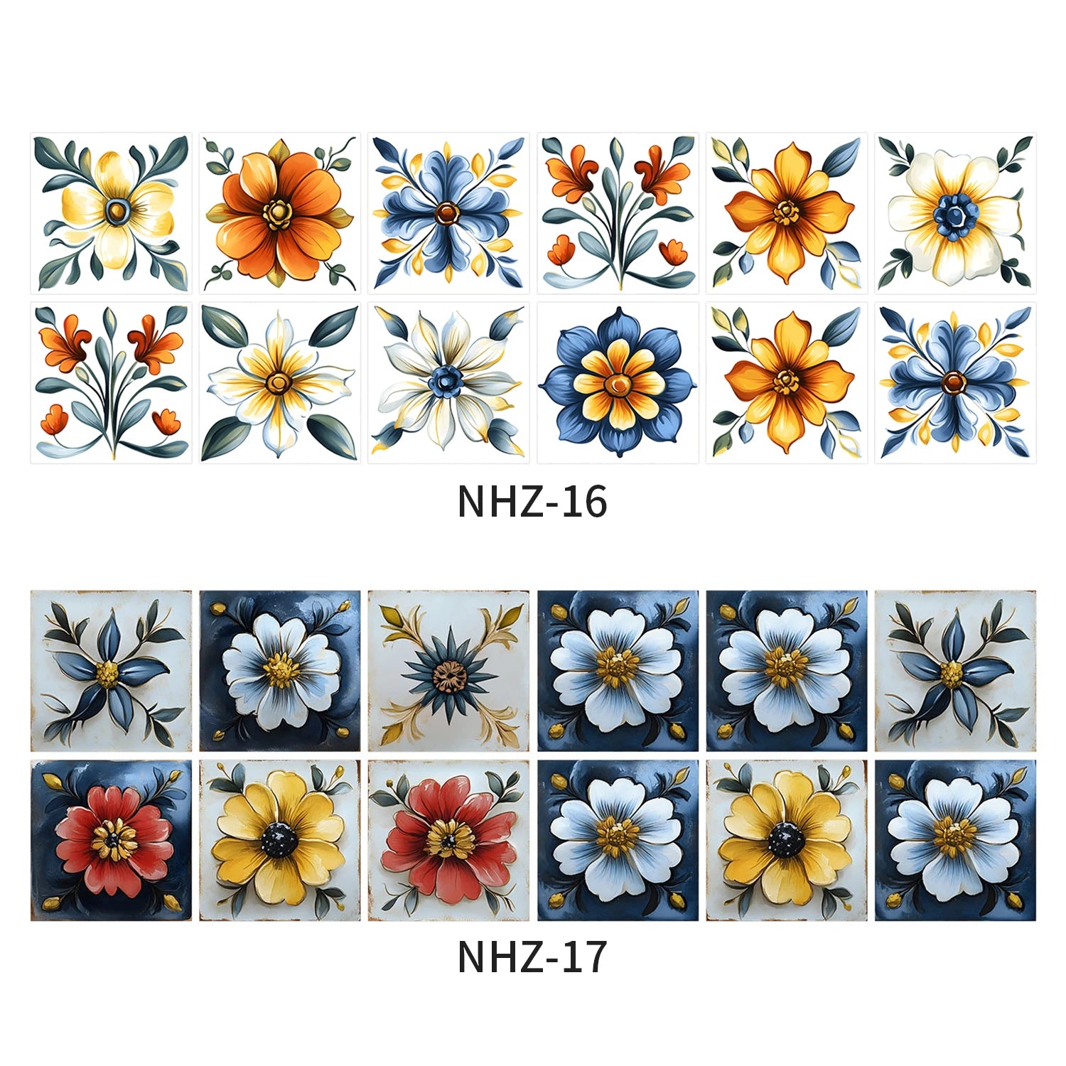 24pcs/Set Self-Adhesive Waterproof Art Wall Stickers For Living Room, Kitchen Oil Resistant Tiles Stickers For Room Decor Decal