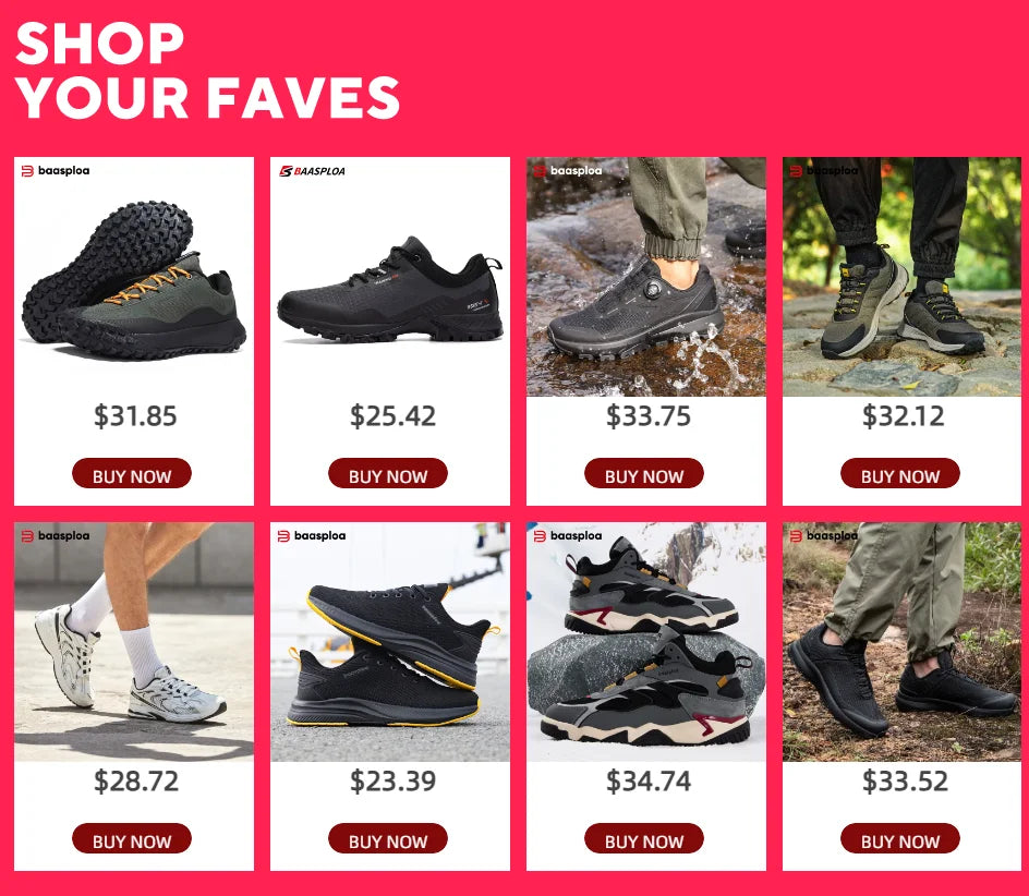 Giày Thể Thao Nam Baasploa Thoáng Khí Chống Trượt