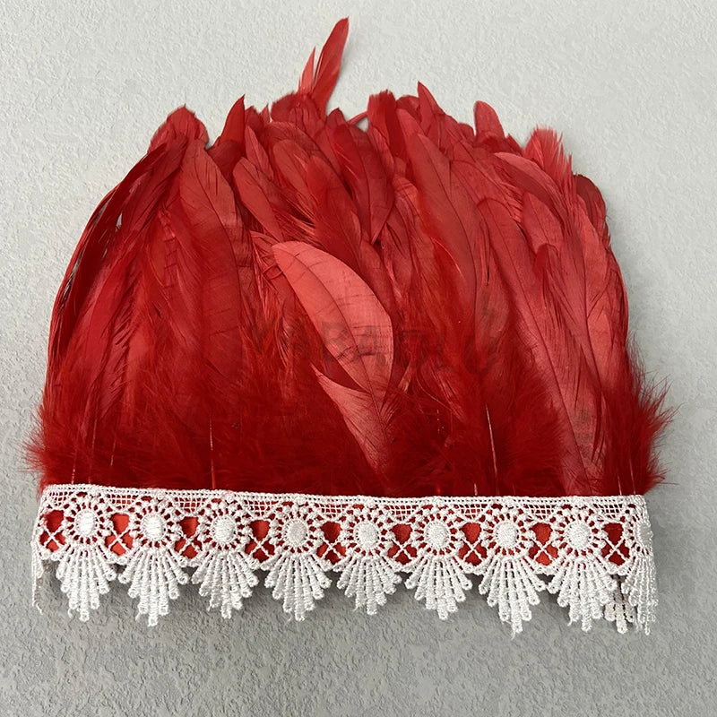 Natural Feather Sleeve Cuffs Gloves Party Cosplay Lace Wrist Cuffs Fur Sleeve Furry Accessories Carnival Stage Show Costume - Daisan Mart