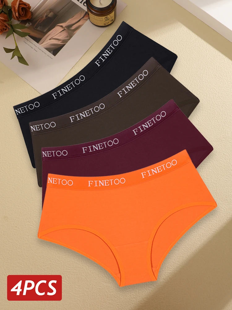 Sexy Cotton Women's Underwear 4 Pieces - Sports String