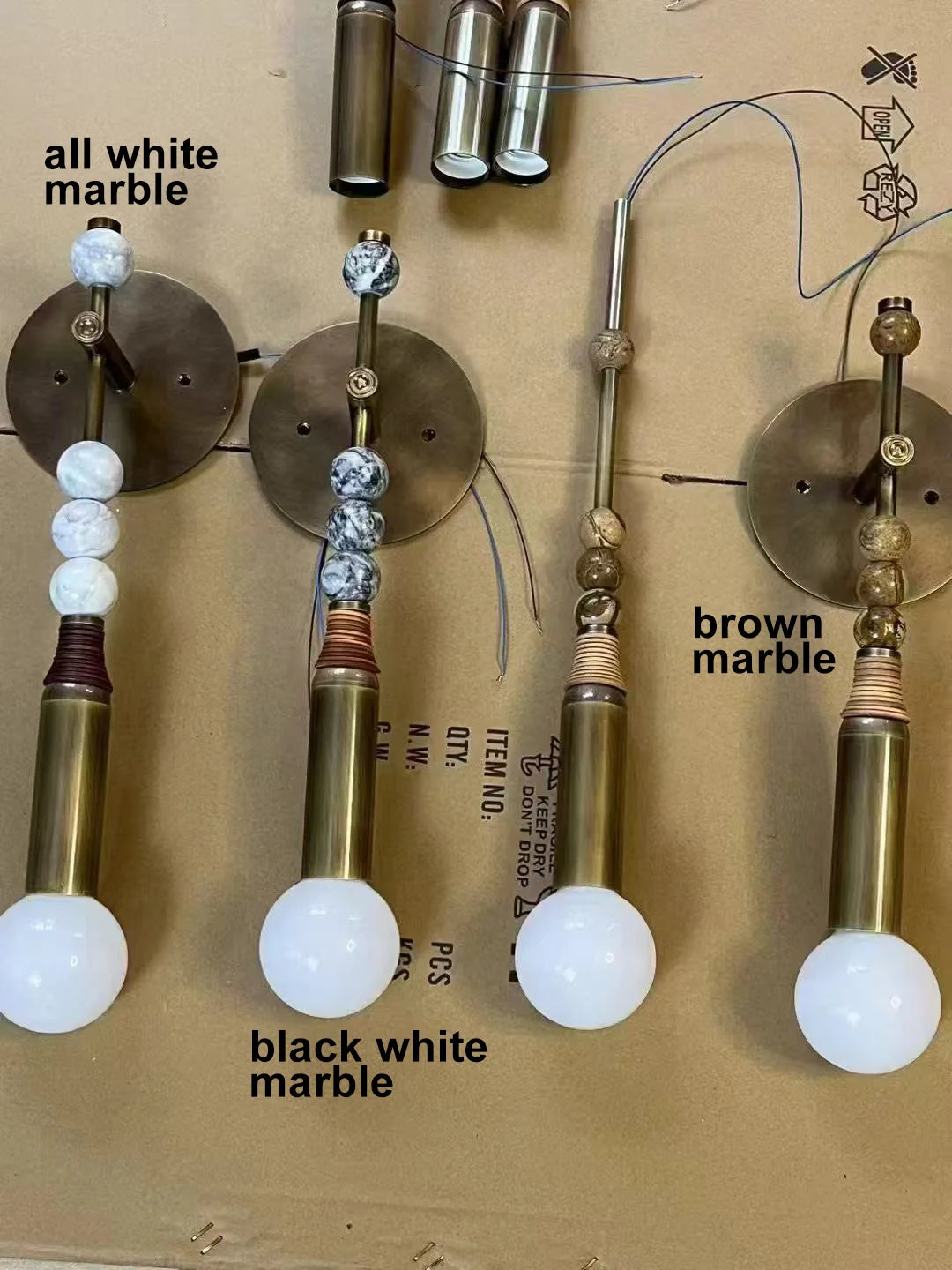 Luxury Marble Bronze Classic LED Wall Lamp