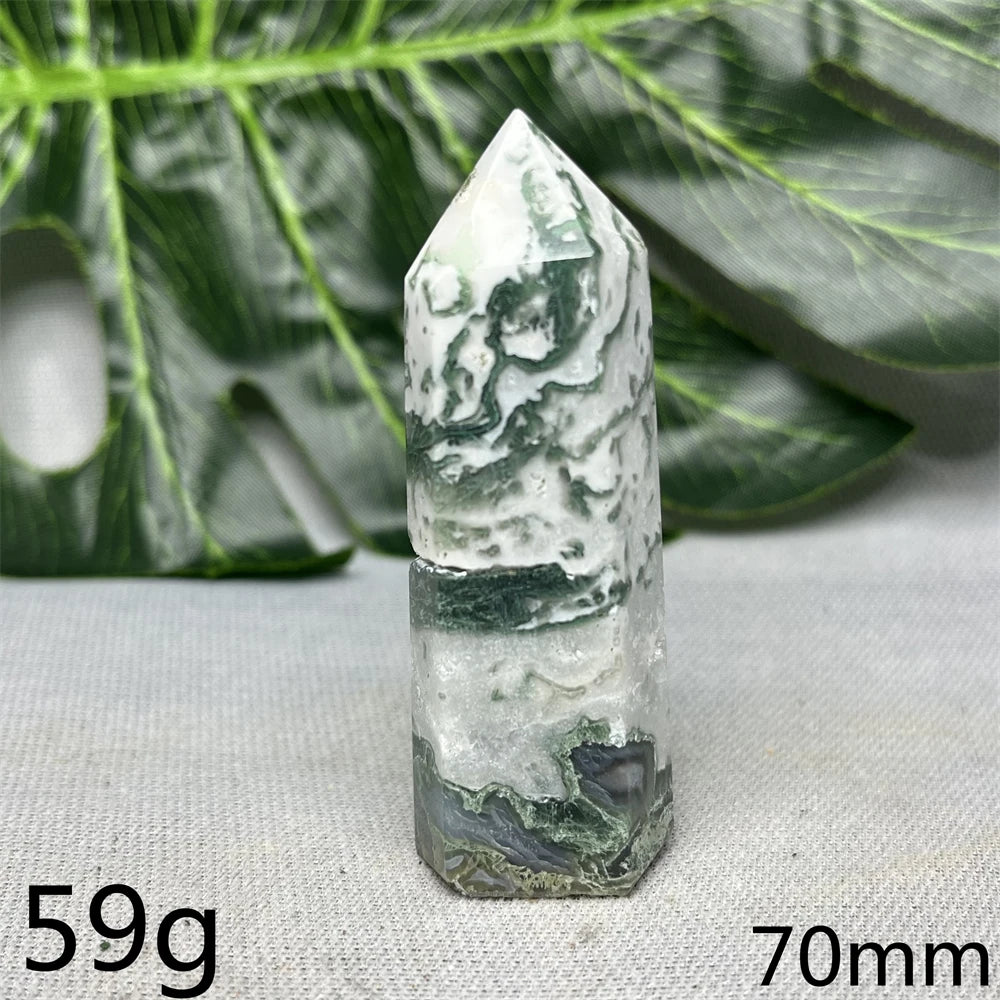 Natural Moss Agate Tower - Super Energy
