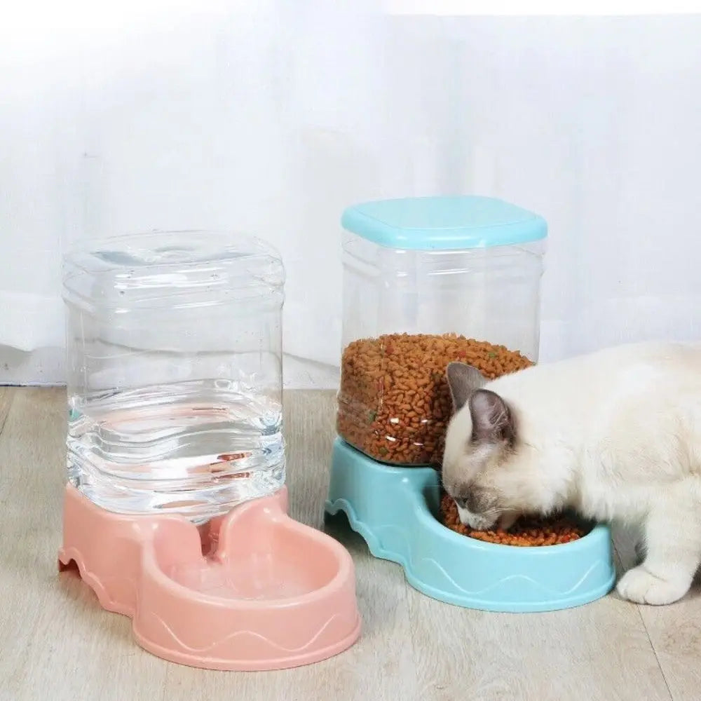 3.8L Automatic Pet Feeder Large Cat Dog Food Dispenser Water Fountain Drink Bowl - Daisan Mart