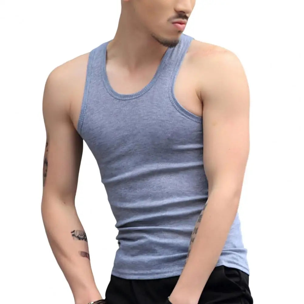 Men's Sleeveless Gym Sports Bodycon Tank Top