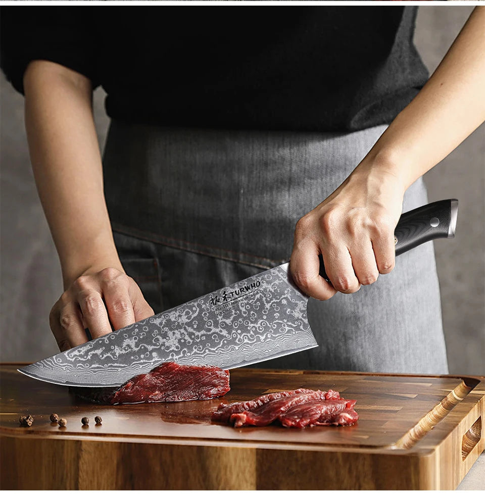 Dao Bếp Gyuto Chuyên Nghiệp - Thép Damascus 67 Lớp