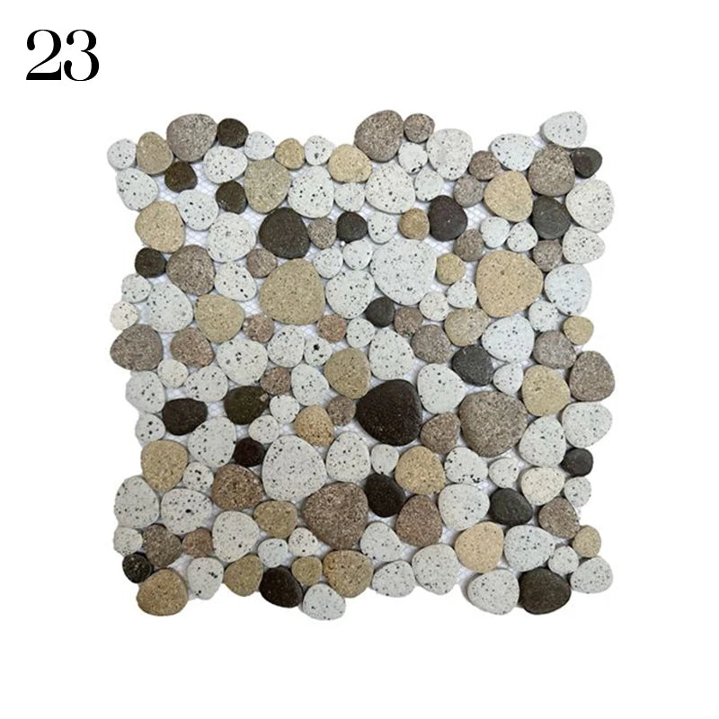 30x30cm Ceramic Pebble Mosaic Tiles Spa Pools Fish Ponds Bathrooms Anti-skid Wear-Resistant Floor Wall Decor Easy Cut Mesh Base