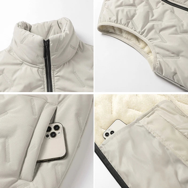 Men's Autumn Winter Outdoor Windbreaker Vest Fur Lining 2025