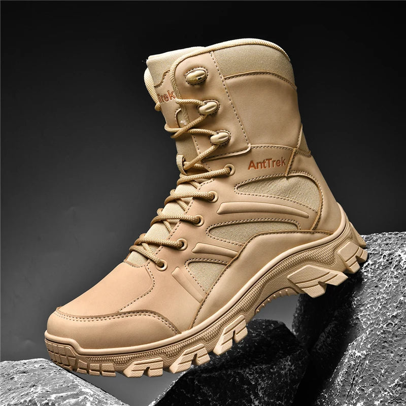 Men's Fashion Boots - Motocross Style High-Top Boots