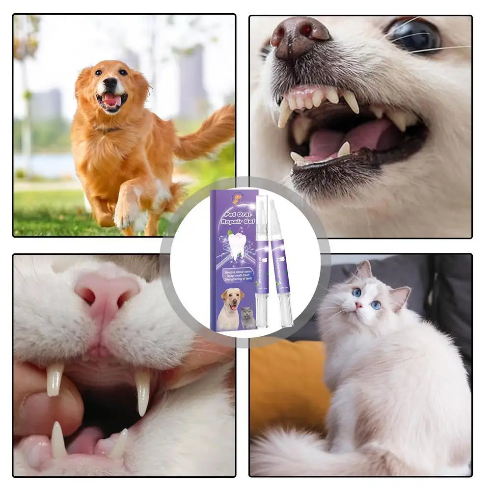 Pet Oral Repair Gel Dog Cat Teeth Cleaning Pen Natural Dog Toothpaste Gel Pet Breath Freshener Eliminate Bad Breath Oral Care - Daisan Mart
