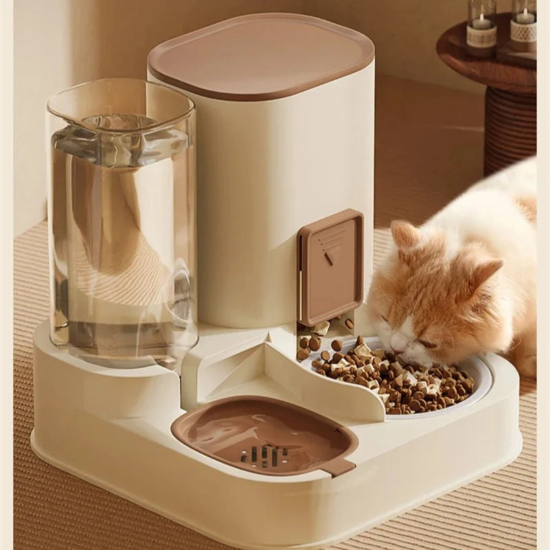 Pet Cat Automatic Feeder, Water Dispenser, Large Capacity Dry Wet Separation Food Container, Pet Supplies - Daisan Mart