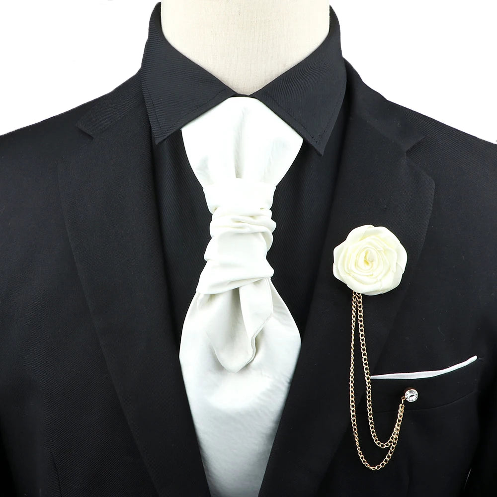 Premium luxury Paisley men's tie &amp; brooch